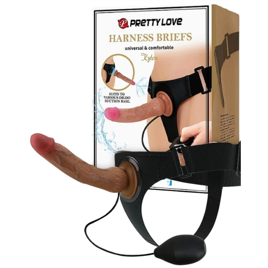 Cinta com Pênis 21,5x4cm - COM EJACULAÇÃO KYTON