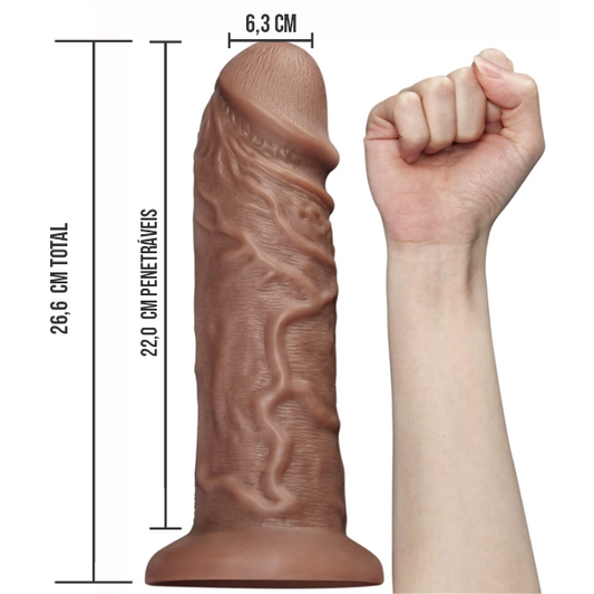 Pênis 26,6x6,3cm COM VIBRADOR E VENTOSA - CHUBBY VIBRATING 10.5