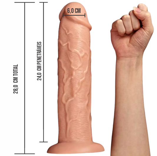 Pênis 28x6cm COM VENTOSA - LONG DILDO 11 | PE223