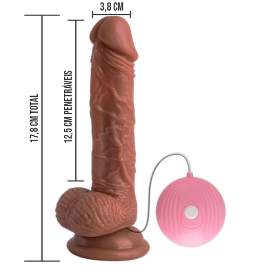 Pênis 17,8x3,8cm COM VIBRADOR - DAVID | DI-136