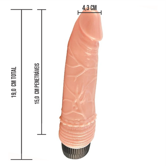 Pênis 19x4,3cm COM VIBRADOR - Ref. 8216