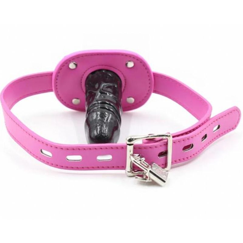 Mordaça de couro com Plug formato de Pênis