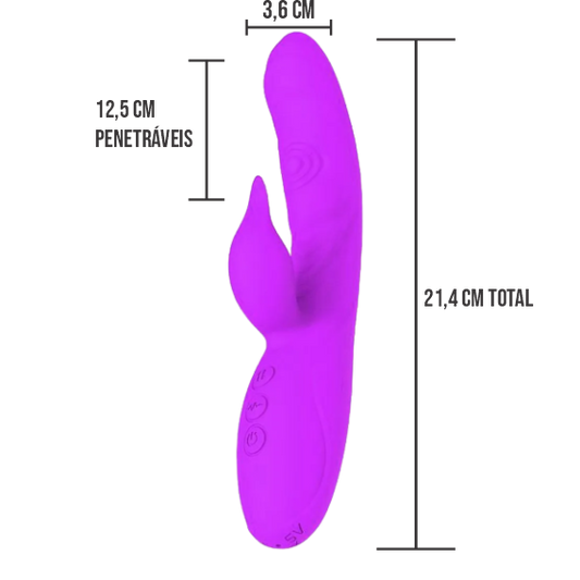 Vibrador DINO 2 EM 1 - COM VIBRAÇÃO E PULSAÇÃO | Ref. 8009