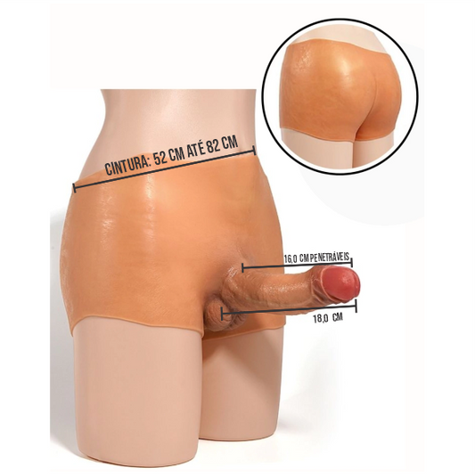 Cinta com Pênis Em Silicone 18x4cm