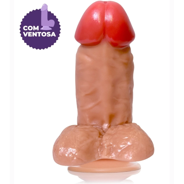 Pênis 18x7,6cm KRATOS GROSSO E PEQUENO COM VENTOSA- ADAO116