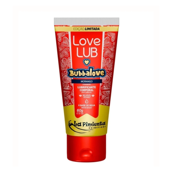 Lubrificante Beijável 60g - MORANGO BUBBALOVE