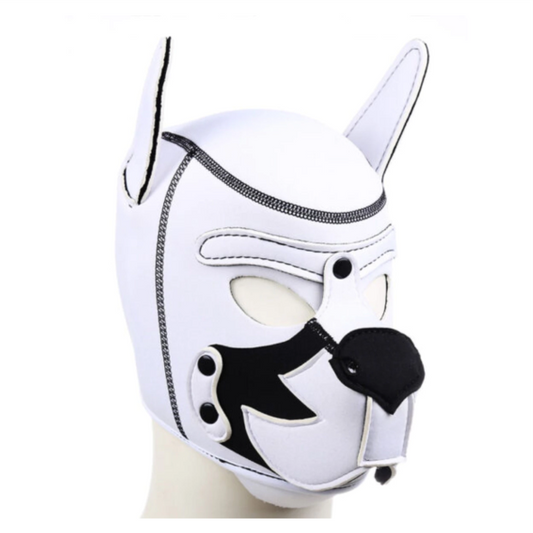 Máscara Cachorro com Focinho Removível - Branco