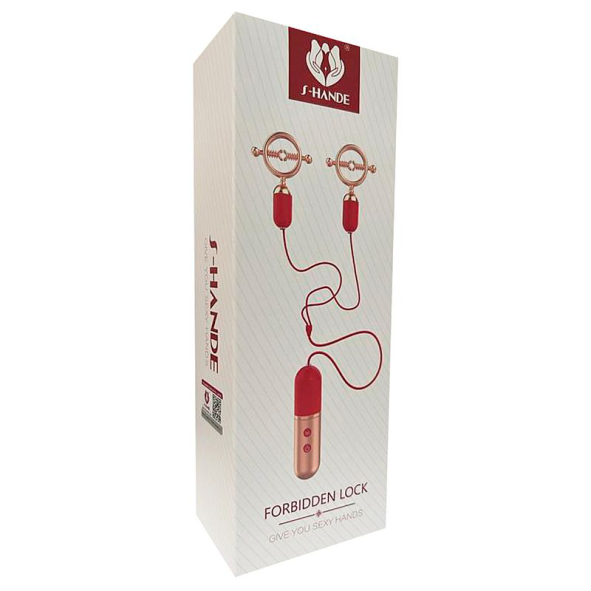 Grampo de Mamilos com Vibrador - Forbidden Lock- S-Hande