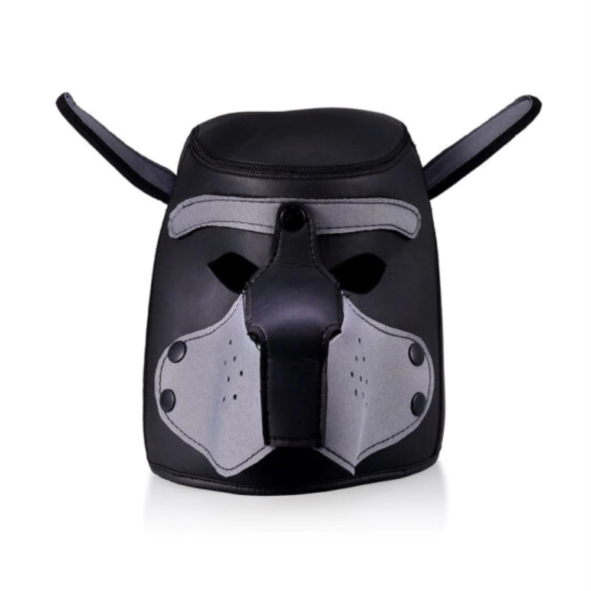 Máscara Cachorro com Focinho Removível - Preto e Cinza