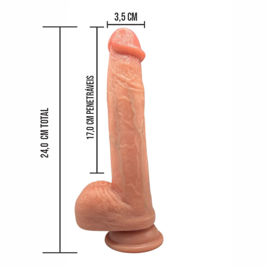 Pênis 24x3,5cm VAI E VEM, AQUECIMENTO E CONTROLE - MLVP3081LQ