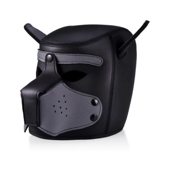 Máscara Cachorro com Focinho Removível - Preto e Cinza