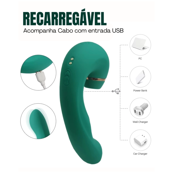 Vibrador Anita 3 EM 1 - Com Vibração, Tapping e Ondas de Pressão