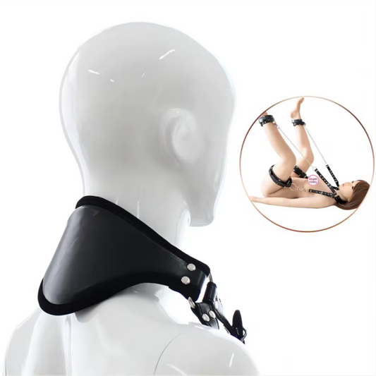 Harness para Pescoço - Algemas Tornozelos e Coxas com Corrente - VIBETOYS