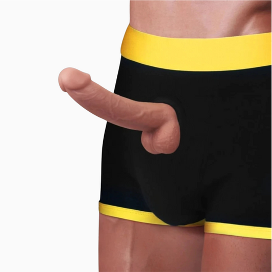 Cueca Box Amarela (Tam. G) - PARA PRÓTESE STRAPON SHORT