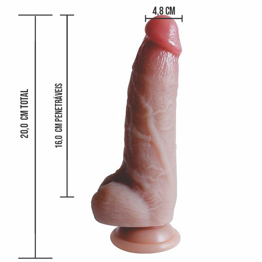 Pênis 20,0x4,8 cm - Super Realístico em Silicone Líquido - SI