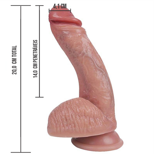 Pênis 20,0x4,1 cm - Super Realístico em Silicone Líquido - SI