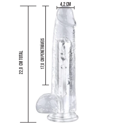 Pênis 22x4,2cm COM VIBRADOR RECARREGÁVEL - DI-102