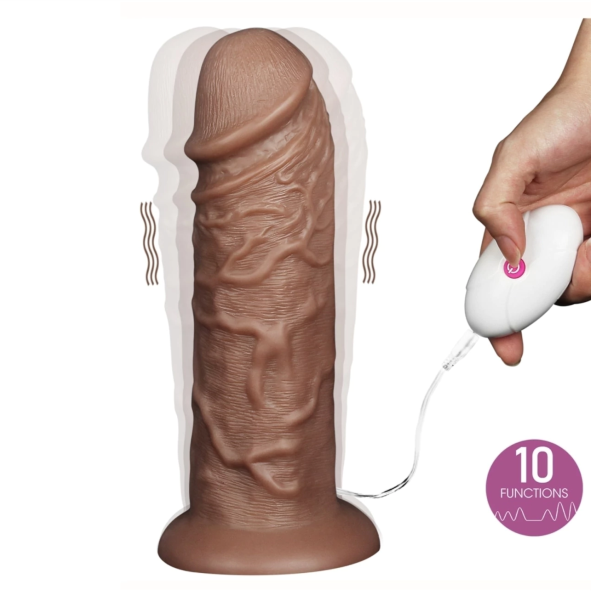 Pênis 26,6x6,3cm COM VIBRADOR E VENTOSA - CHUBBY VIBRATING 10.5