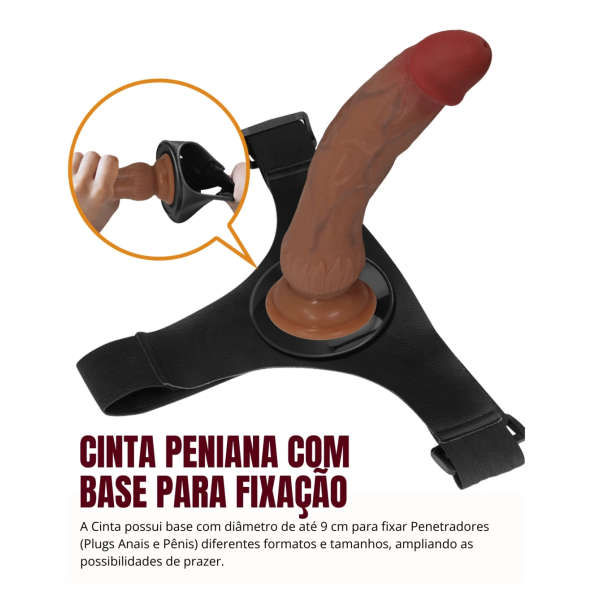 Cinta com Pênis 21,5x4cm - COM EJACULAÇÃO KYTON