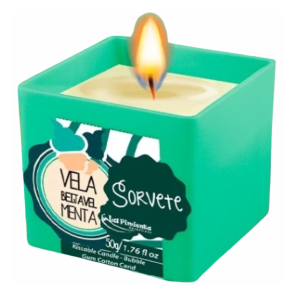Vela Beijável para Massagem 50g - Menta