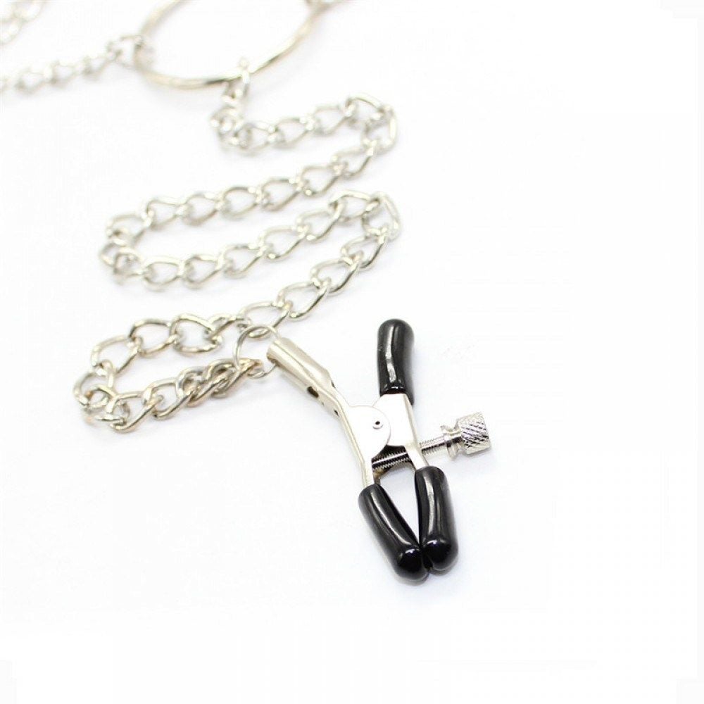 Grampos de Mamilo - Metal com Prendedor Ajustáveis e Corrente