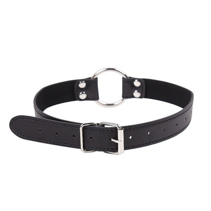 Mordaça Choker com Anel de Metal - Preto