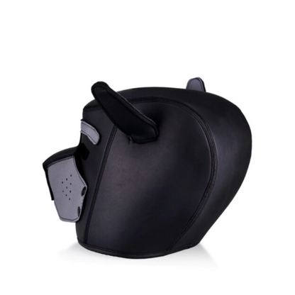 Máscara Cachorro com Focinho Removível - Preto e Cinza