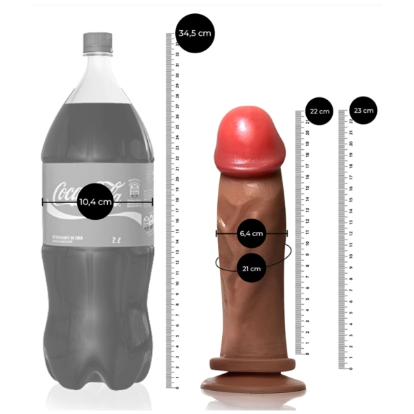 Pênis 23,5x6,7cm HADES GROSSO COM VENTOSA - ADAO119