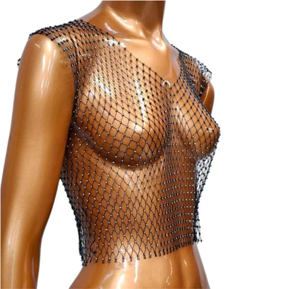 Cropped de Tela com COM STRASS YAFFA - YVSS701