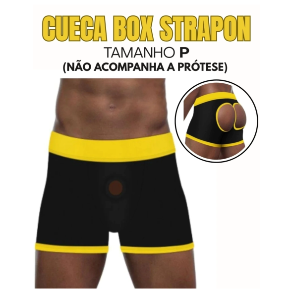 Cueca Box Amarela (Tam. G) - PARA PRÓTESE STRAPON SHORT
