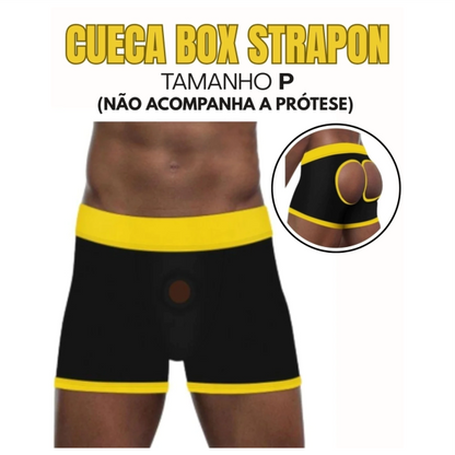Cueca Box Amarela (Tam. G) - PARA PRÓTESE STRAPON SHORT