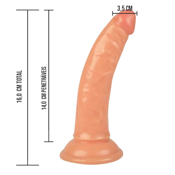 Pênis 16x3,5cm COM VENTOSA - ADAO102