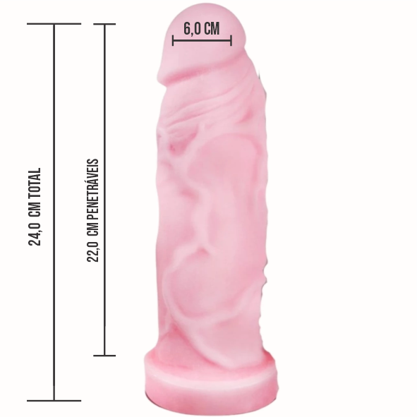 Pênis 24x6cm GROSSO EM CYBERSKIN - PURA AMBIÇÃO