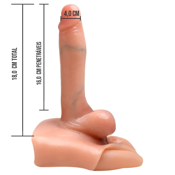 Cinta com Pênis Em Silicone 18x3,8cm - Ref. 8833