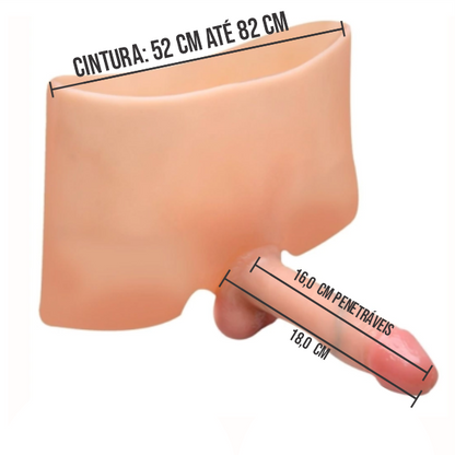 Cinta com Pênis Em Silicone 18x3,8cm - Ref. 8833