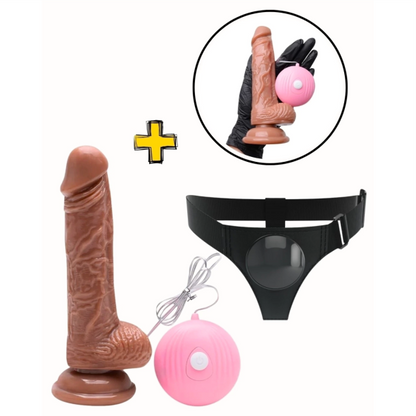 Cinta Com Pênis  DAVID 17,8x3,8 cm - VB116 (COM VIBRADOR)