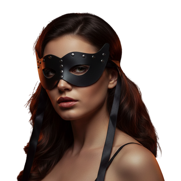 Máscara em Couro com Cetim de Amarrar - SI