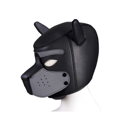 Máscara Cachorro com Focinho Removível - Preto e Cinza