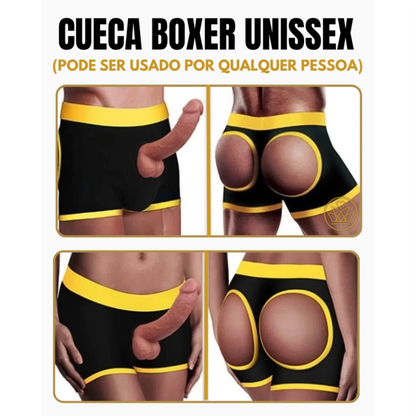 Cueca Box Amarela (Tam. G) - PARA PRÓTESE STRAPON SHORT