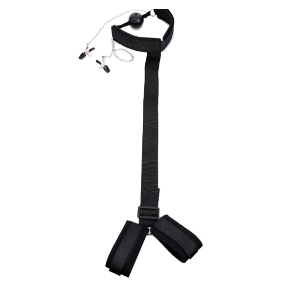 Kit de Bondage - Mordaça e Prendedor de Mamilos - YOUVIBE - SA037