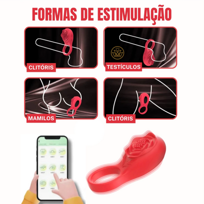 Vibrador Anel Peniano POR APLICATIVO - FLOR | MLPP2608