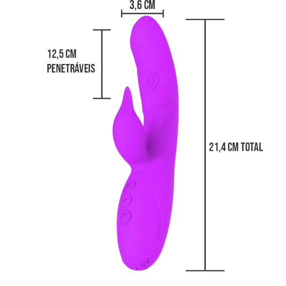 Vibrador DINO 2 EM 1 - COM VIBRAÇÃO E PULSAÇÃO | Ref. 8009