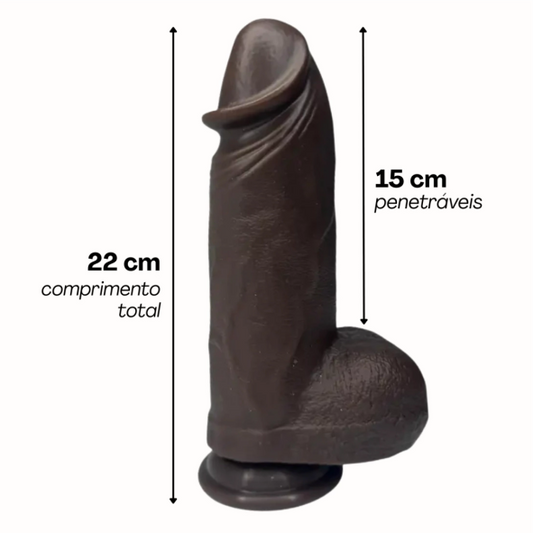 Pênis 22x5cm VAI E VEM, AQUECIMENTO E CONTROLE - MLVP3622LQ