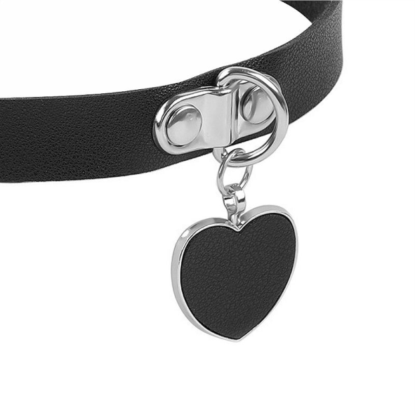 Coleira Bondage com Pingente de Coração