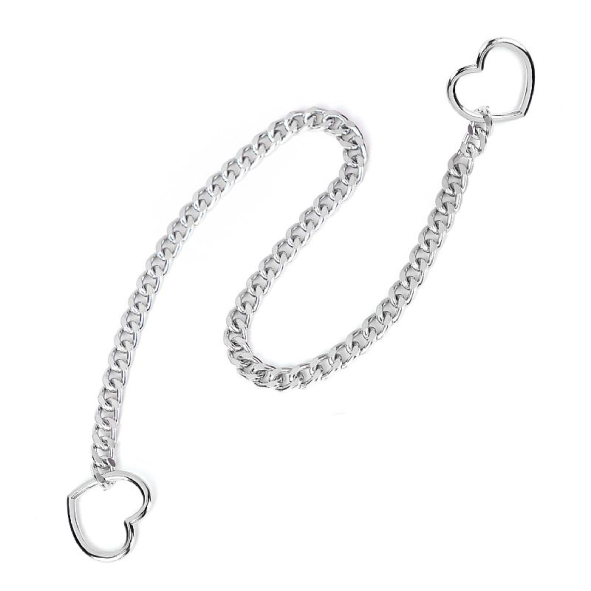 Coleira de Corrente com 2 Corações na Ponta