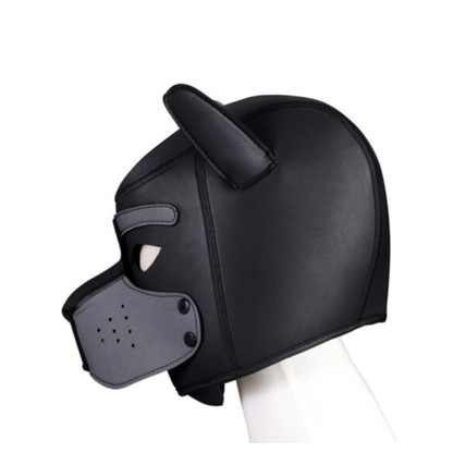 Máscara Cachorro com Focinho Removível - Preto e Cinza