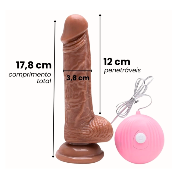 Cinta Com Pênis  DAVID 17,8x3,8 cm - VB116 (COM VIBRADOR)