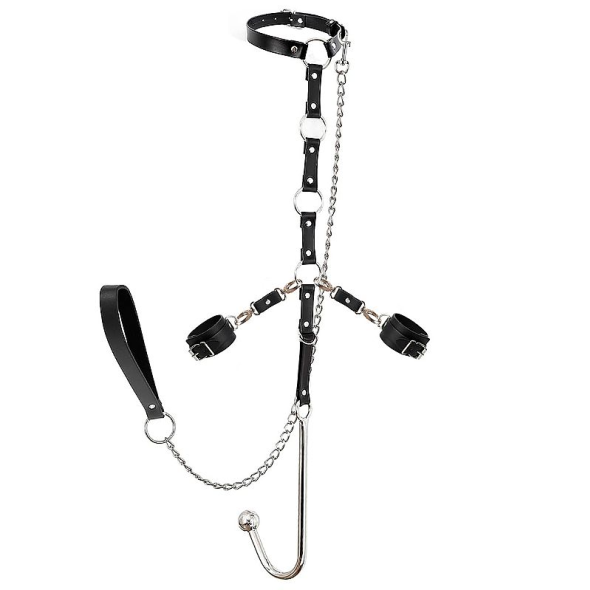 Algema com Coleira e Gancho Anal em Aço - SI - 9694