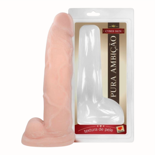 Pênis 27x6cm GROSSO EM CYBERSKIN - PURA AMBIÇÃO