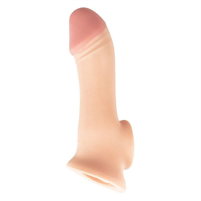 Capa Peniana 19,3x4cm CYBERSKIN COM ANEL PARA TESTÍCULOS | Ref. 7525